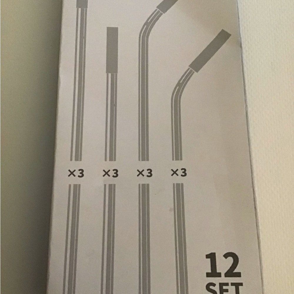 12 pack Black Metal Straws with Silicone Tips, Cleaning Brush and storage bag.… - Picture 6 of 9